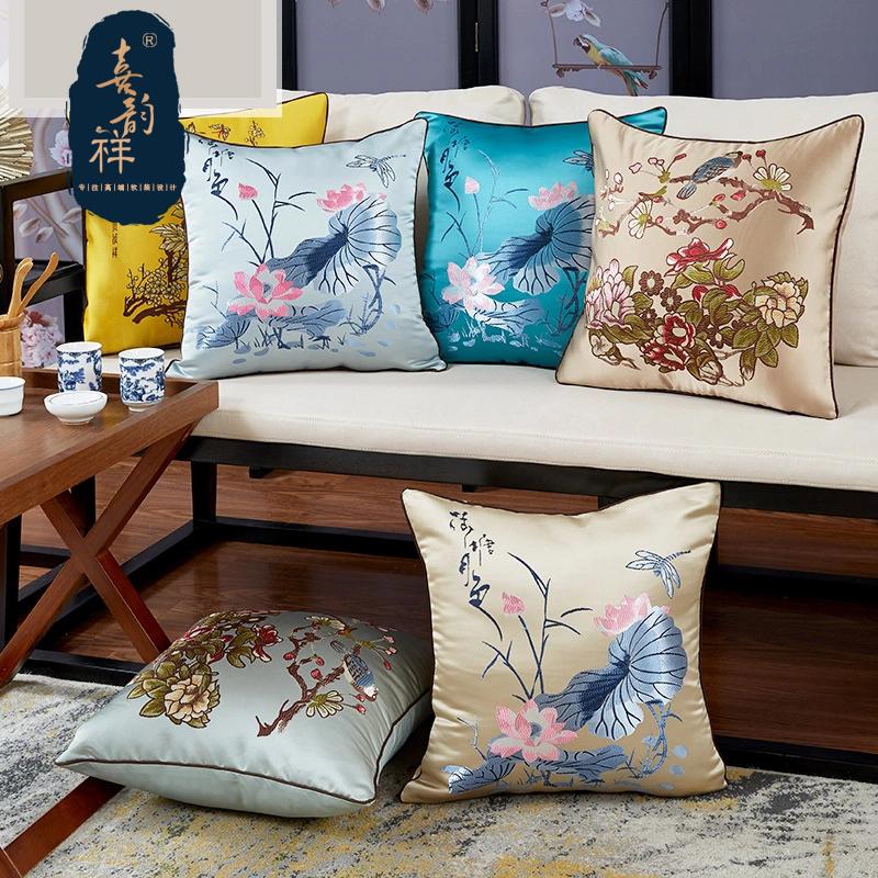 

Cushioon decoration pillows embroidery jacquard pillow pillow mahogany sofa cushion pillowcase headboard large back pillo, 17