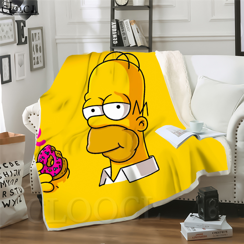 

CLOOCL Hot Cartoons The Simpsons 3D Print Street Style Air Conditioning Blanket Sofa Teens Bedding Throw Blankets Plush Quilt