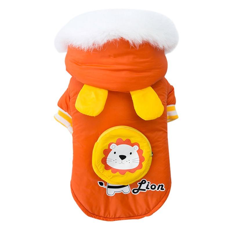 

Pet Autumn Winter Two-legged Clothes Cartoon Little Mythical Animal Warmth Padded Coat For Little Dog Puppy Cat