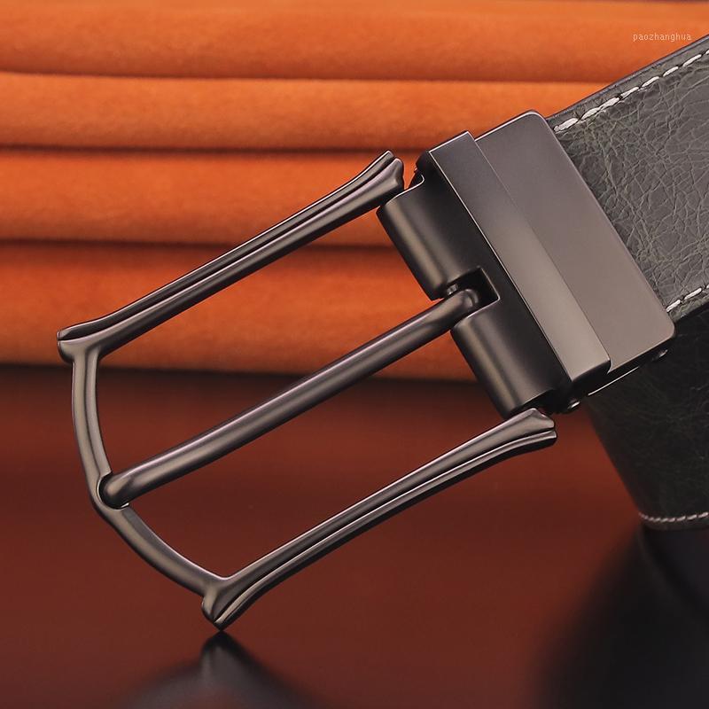

Belts High Quality Gray Pin Buckle Genuine Leather Fashion Designers Men Casual Luxury Strap Cowskin Young Ceinture Homme, Black;brown