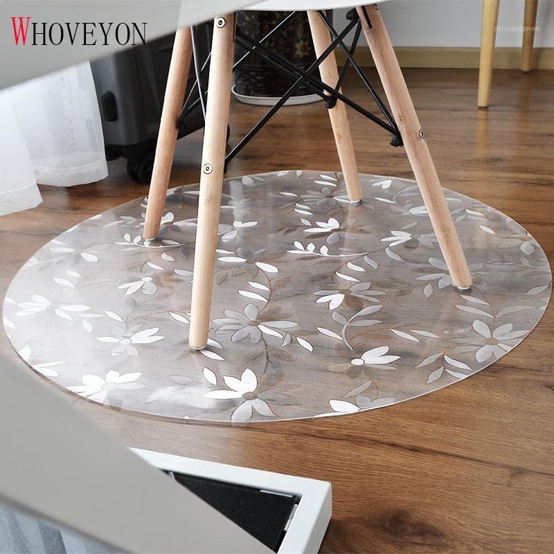 

New Transparent Wood Floor Protection Mat PVC Plastic Floor Carpet Computer Chair Mats Protectors Round Carpet Living Room Rugs1, Clear