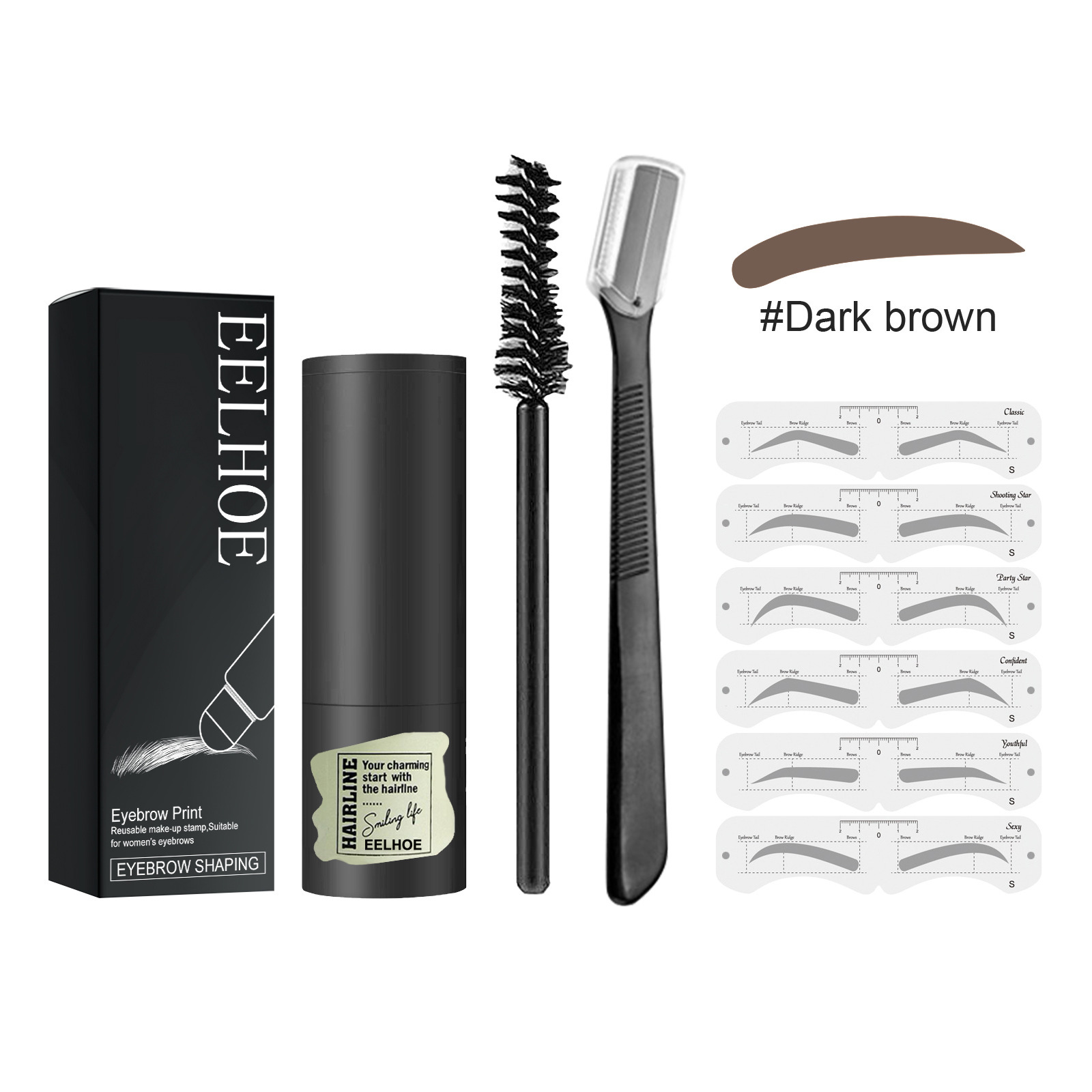 Free freight EELHOE OEM ODM Ultra-fine eyebrow pencil waterproof, sweat-proof and makeup-free eyebrow powder seal-image-747926248