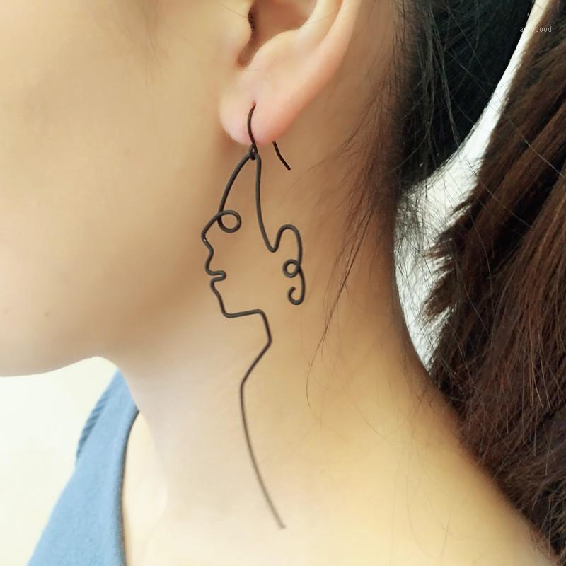 

Dangle & Chandelier Top Quality Charming Art Style Hollow Face Hook Long Earrings For Women Copper Wire 2021 Femme Boucle D' Oreille1