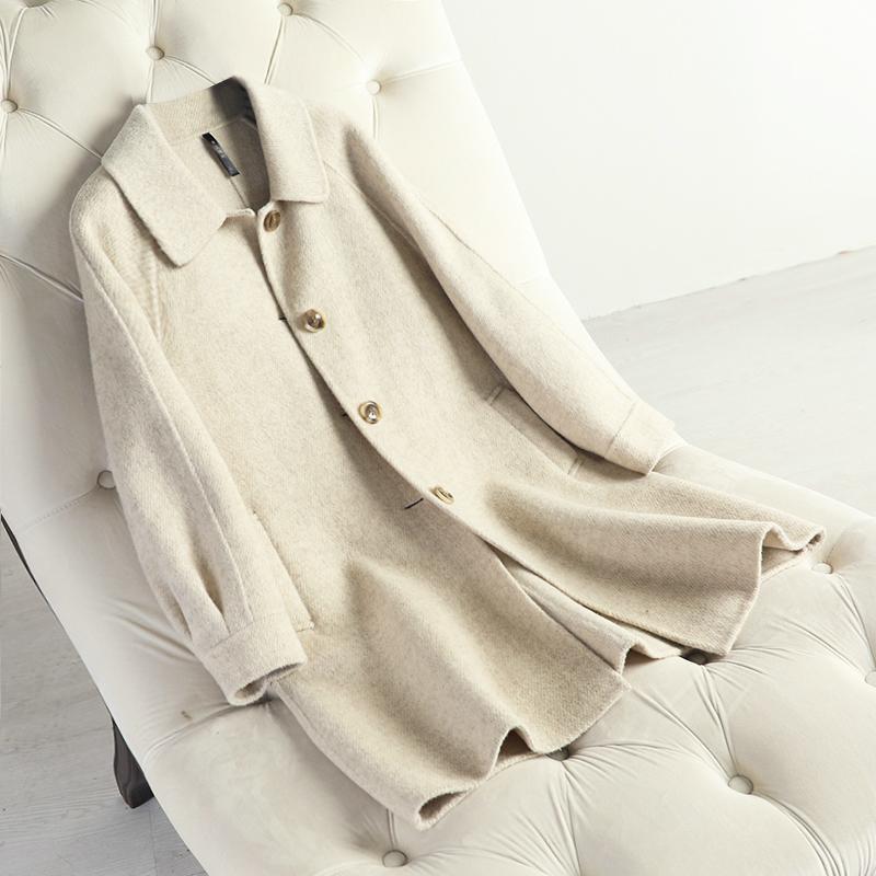 

In 2020 new double-sided wool coat female coat long season doll twill jacket han edition cultivate morality, See chart
