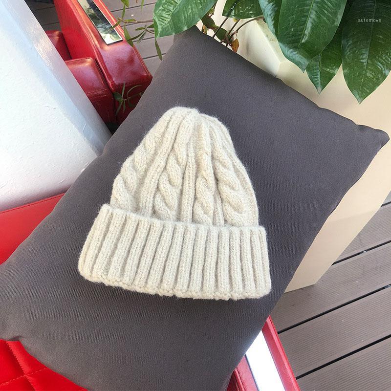 

Winter Beanie Knit Hat Ladies Solid Color Warmth Skull Hat Unisex Cotton Cap Gorras Simple Casual Men Bonnet Cap High Qualit1, White