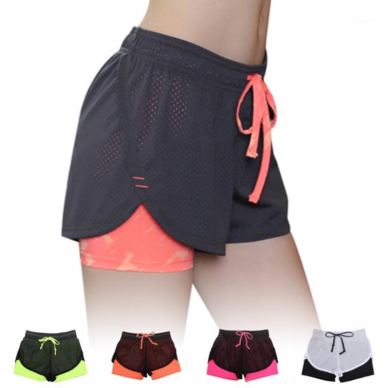 

Women Yoga Short Pants Fitness Leggings Running Gym Exercise Sports Trousers ladies mid waist color block shorts elastic wa Top1