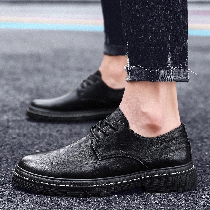 

Men Fashion Casual Shoes breathable Sneakers for Men Outdoor Leather Classics Lace Up Footwear Men's Flat Shoes Free Shipping #DM1C