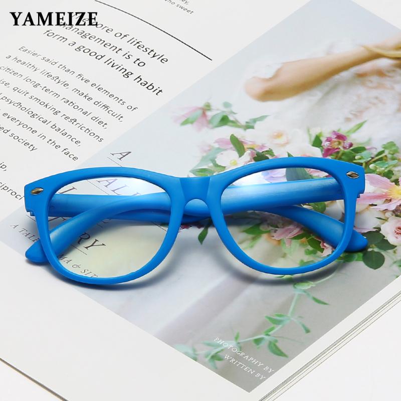 

YAMEIZE TR90 Flexible Anti Blue Light Kids Glasses Child Glasses Frame Safe Boys Girls Computer Optical Myopia UV400
