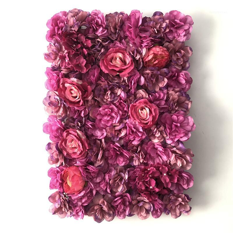 

40X60cm Flower Wall Screen Artificial Flowers Romantic Floral Backdrop Wedding Decor Photography Background Decoration1, Purple