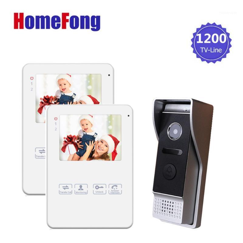

Homefong Security Video Door Phone 4 Inch Monitor Touch Button 1200TVL Doorbell Camera Black Door Entry System Access Control1