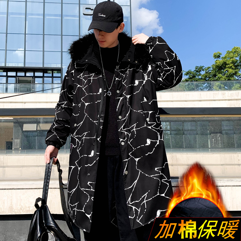 

2021 Winter Cotton-padded Clothes Thicken Quality Printing Jacket Men's Jackets, with Male Hood, QQYN, Black
