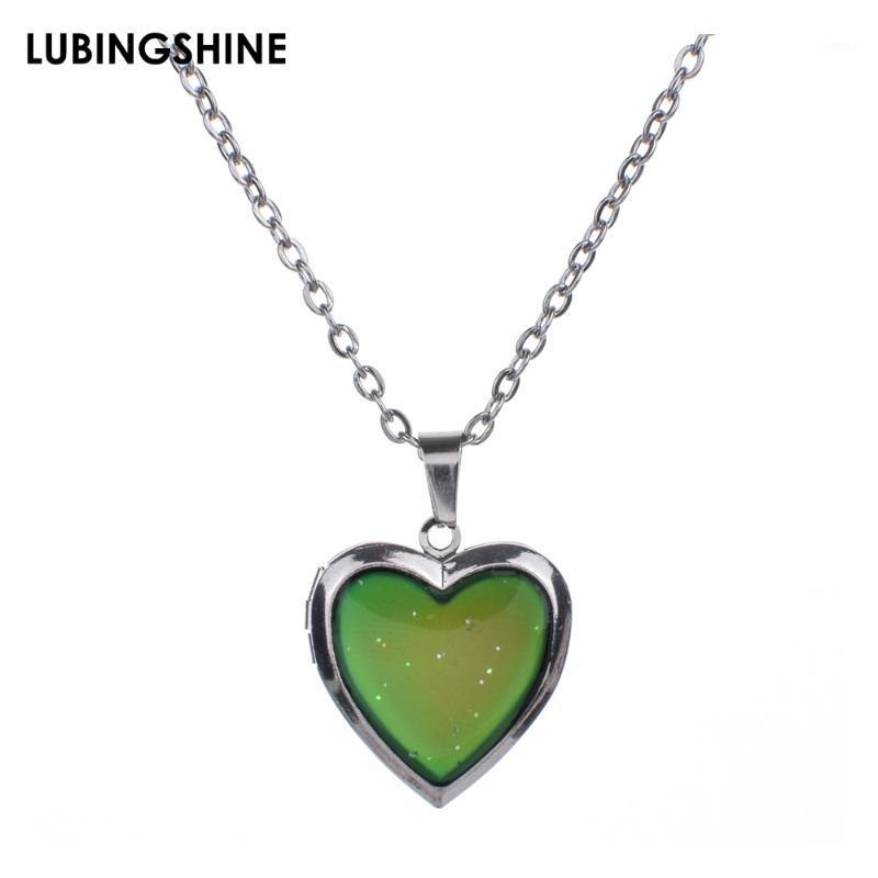 

2020 Fashion Love Heart Mood Necklace& Pendant Mood Temperature Change Color Feeling Emotional Necklace for Women Collar Jewelry1