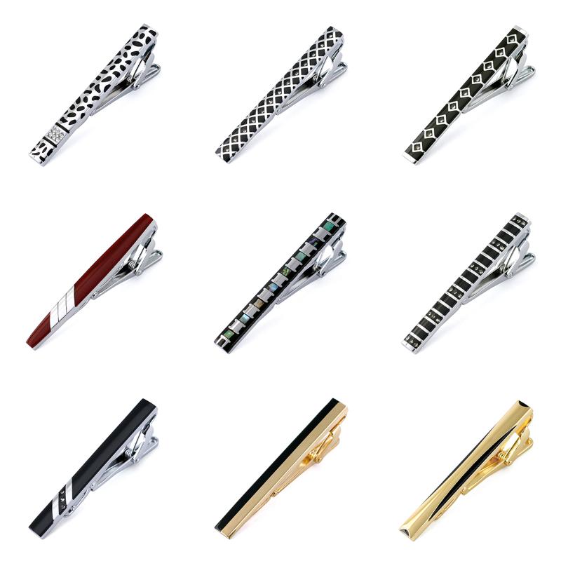 

Bow Ties Hi-Tie Men Metal Silver Gold Simple Necktie Tie Bar Clasp Clip Clamp Pin Stainless Steel For Business Man Clasps
