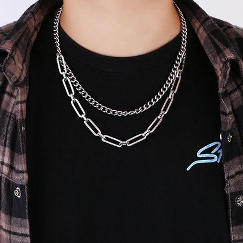 

2020 Indie Goth Punk Layered Chain Necklace Neck Chains Grunge Aesthetic E Girl Boy Accessories Harajuku Hip Hop Rock Jewelry1