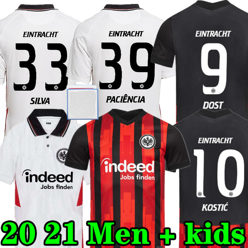 

2020 Eintracht Frankfurt KOSTIC Soccer Jersey 20/21 Frankfurt Home KAMADA FERNANDES DE GUZMAN Away SILVA PACIENCIA CHANDLER Football Uniform, 20 21 away patch