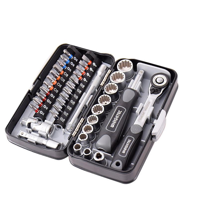 

High quality Portable Mini Ratchet Wrench Tool Set 38pcs Mechanical bicycle car repair tools Household tools bike kit