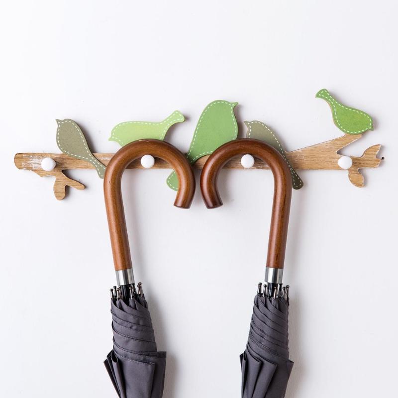 

1PC Bird Solid Wood Clothes Hooks Coat Hanger Key Wall Holder Home Decoration Accessories