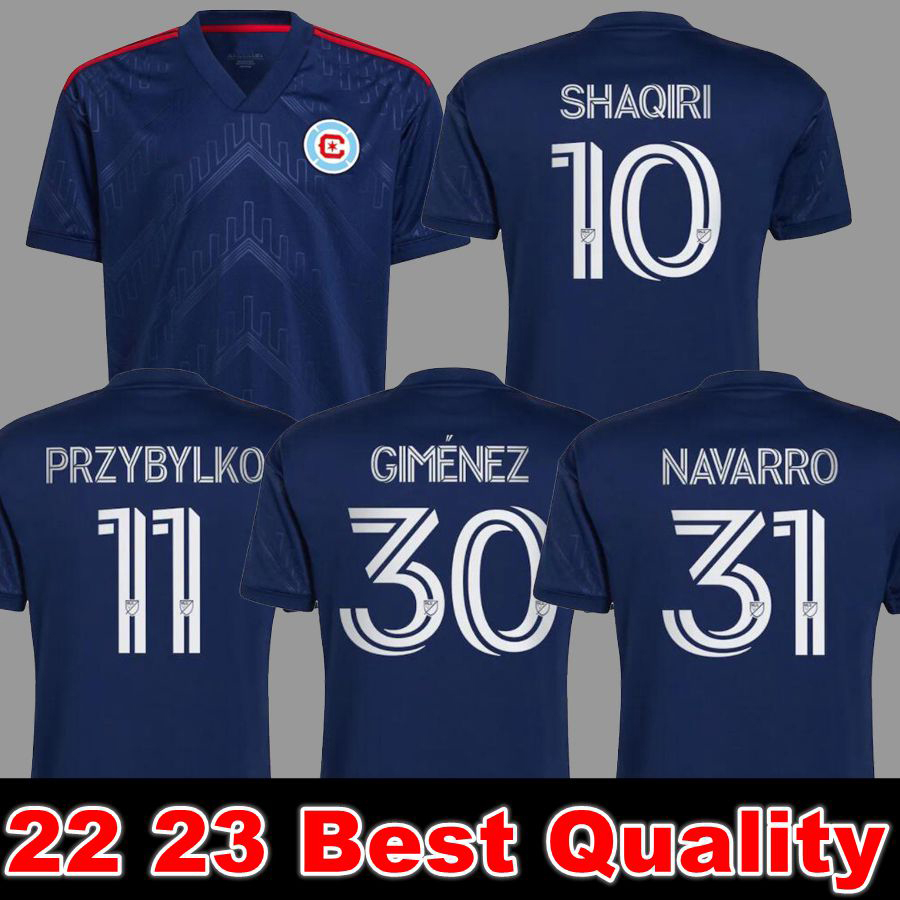 

2022 Chicago mls Fire soccer jerseys Gimenez 30 2023 GIMENEZ NAVARRO 31 PRZYBYLKO 11 SLONIN SHAQIRI jersey football shirts fan version, Black;yellow