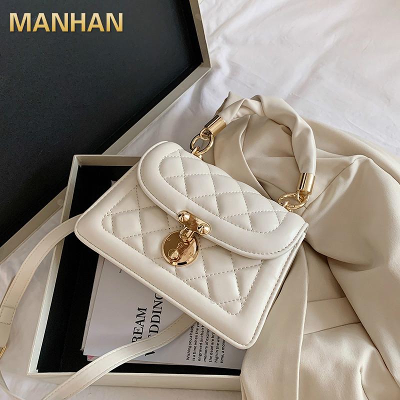 

Quilted Crossbody Bags for Women 2021 Small Chain Handbag Small Bag PU Leather Hand Bag Ladies Designer with Handle, Beige