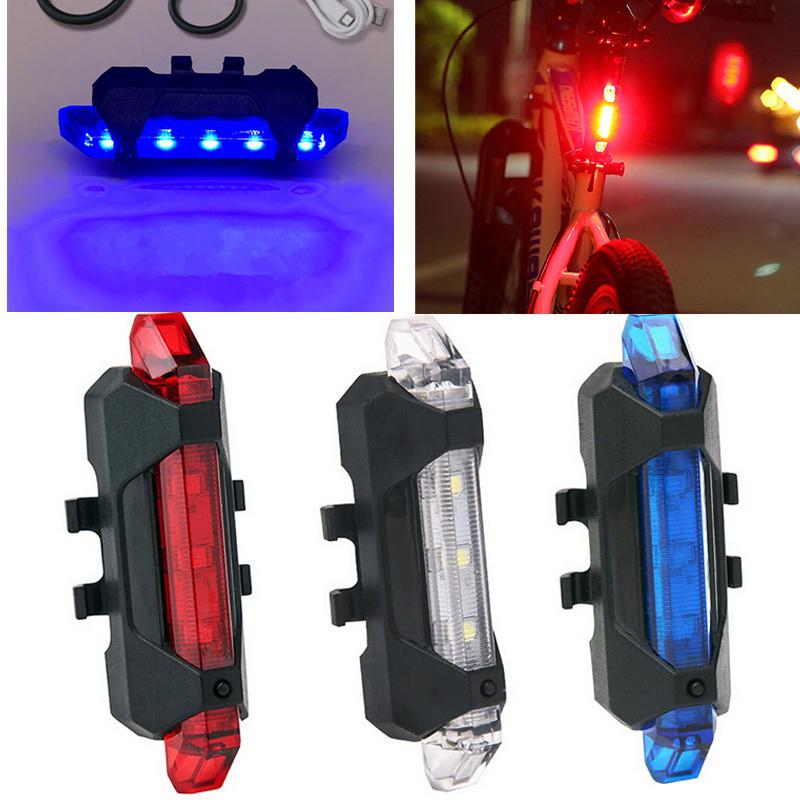 

Bike Light USB Rechargeable 4 Modes Bicycle Light 5 LED Taillight Safety Warning Cycling Portable Rear Tail Lamp