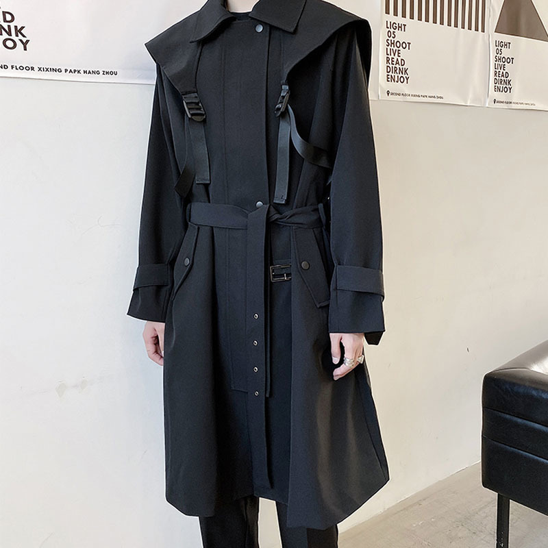 

2020 Functional Style Men Male Coat Japanese Streetwear Trench Jacket Outerwear Haym, 688