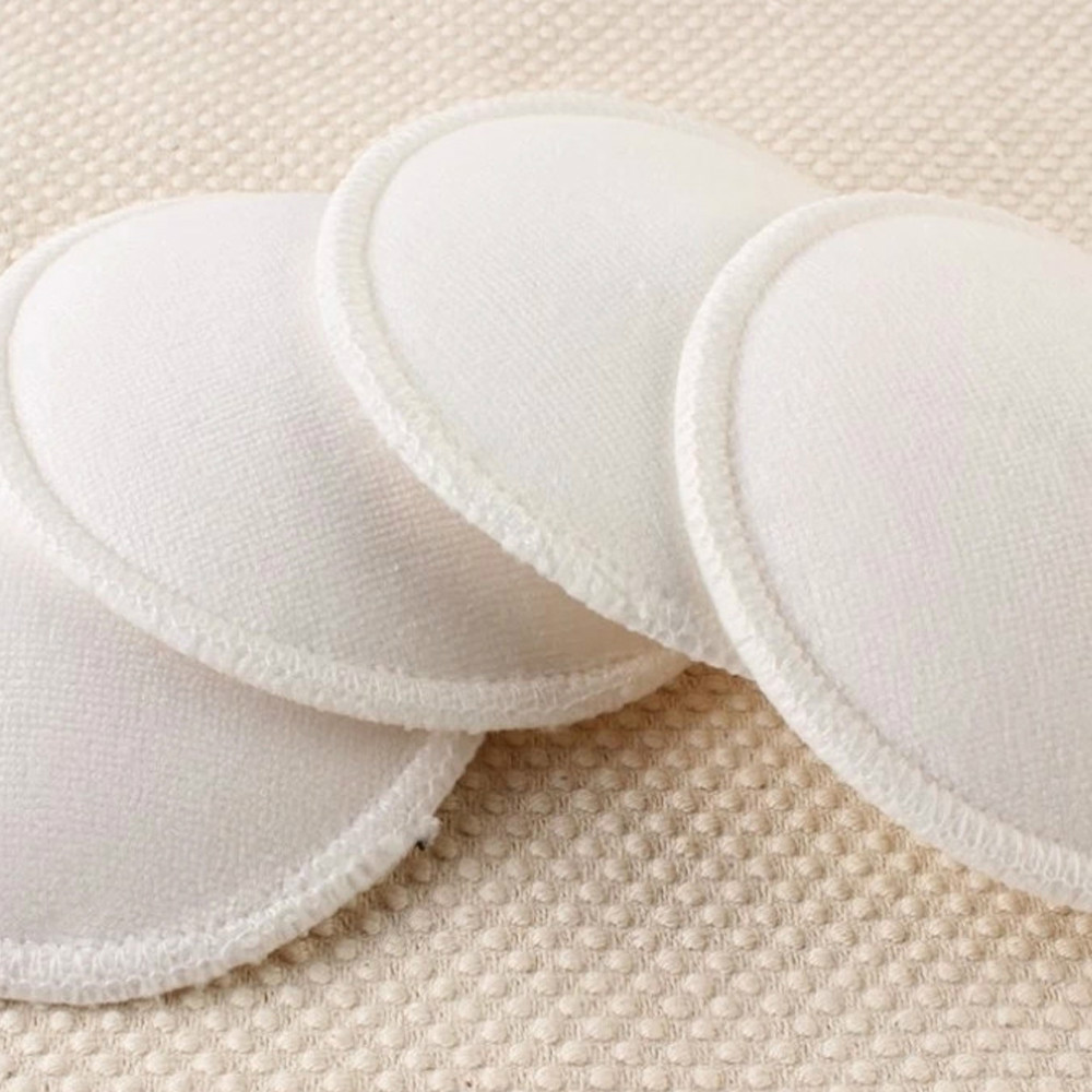 

4 Pcs New White Bamboo Breast Pad Nursing Pads For Mum Washable Waterproof Feeding Pad Bamboo Reusable Breast Padsn RN8099, 870281