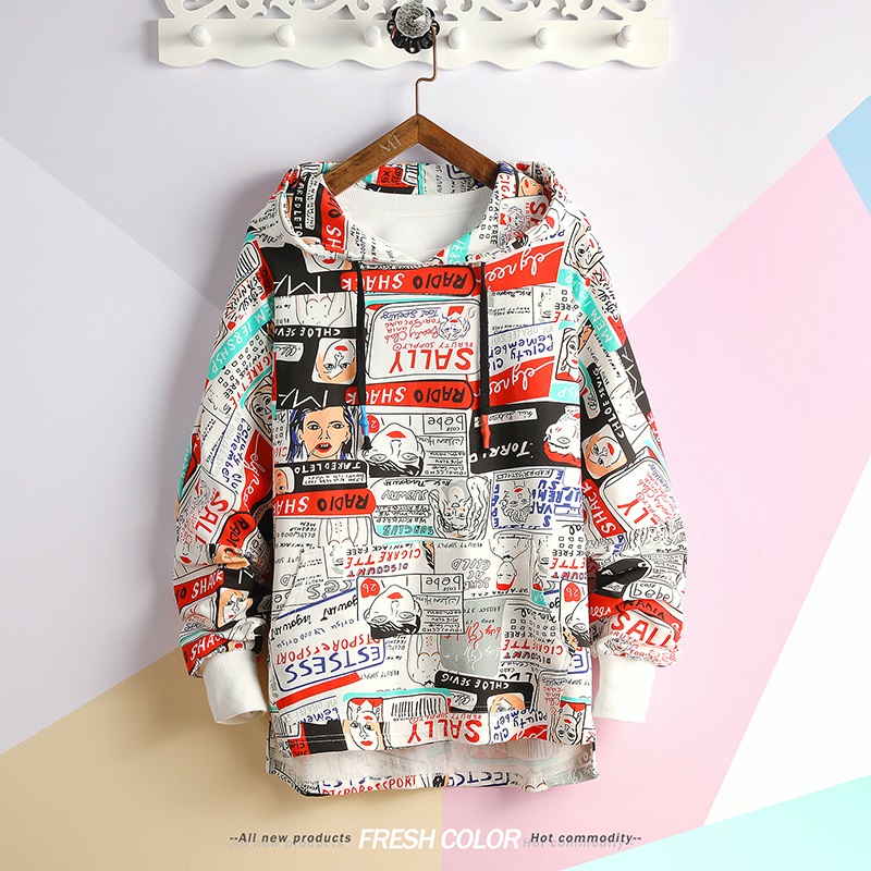 

comic print hoodies mens Printed Sweatshirts Hoodies funny Men Casual Hooded Pullover new arrival, Black