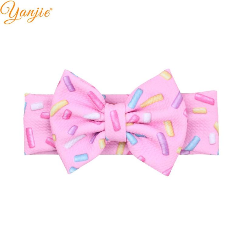 

2020 New Arrival Waffle Print headband 5" Soft Elastic Hair Bows Hairband Kids Hair Accessories Mujer Headwear Gift Boutique