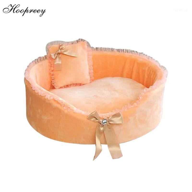 

Winter Warm Cat Bed Princess Style Lace Fleece Dog Bed Bow-tie Decor Soft Pillow Oval Pet Kennel for Small Puppy Dogs Kittens 101