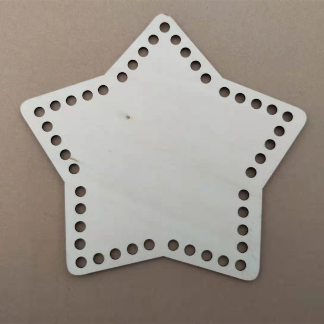 

3pcs Star Shape Wooden Crochet Basket Bottom DIY Wooden Material For Women's Bag