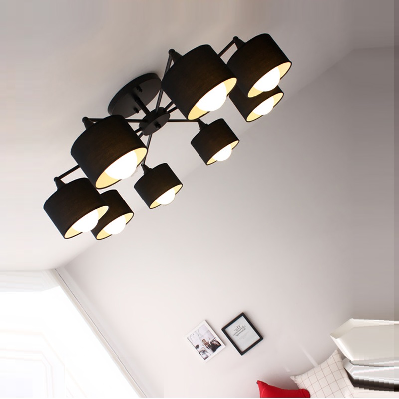 

Modern LED white/black/Gold/Silver ceiling Chandeliers E27 With Lampshade simple creative Lighting Fixtures for Living room