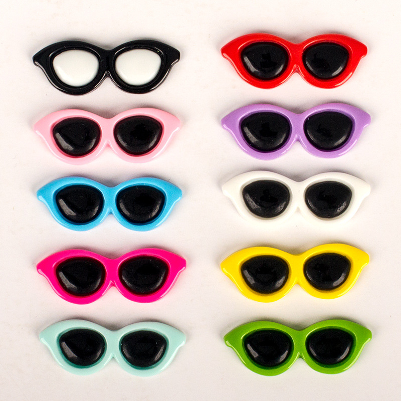 Fashion Butterfly Shape Glasses Miniature Figurines Toys Plush Doll Eyewear Cat's Eye Sunglasses for Clothes Accessories 40*15mm 1221984-image-754582855