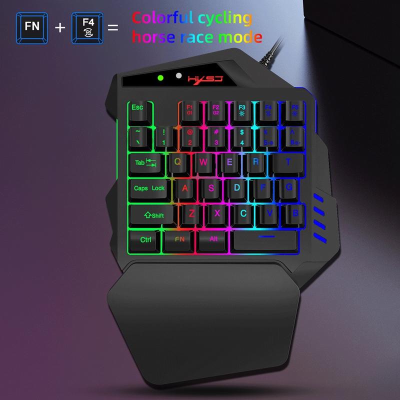 

New Arrival-HXSJ V500 Gaming Keyboard One-Handed Keyboard Rgb Luminous Built-in Converter for Ps3 Ps4 Game Console Keyb