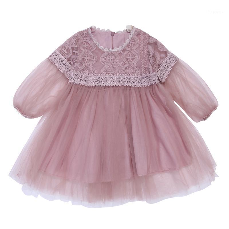 

Newborn Toddler Baby Girls Mesh Dress Long Sleeve Autumn Floral Princess Dresses Lace Pageant Party Wedding Tutu Clothes Vestido1, Pink