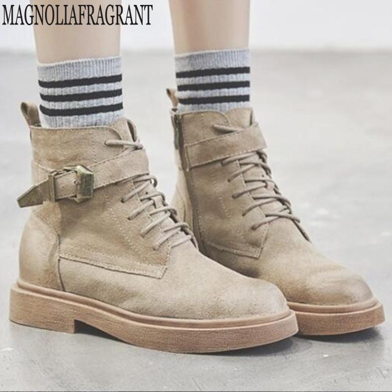 

autumn Suede Women Leisure ankle boots British Style Plus velvet Boots Female New Women Winter zapatos de mujer y758, Beige