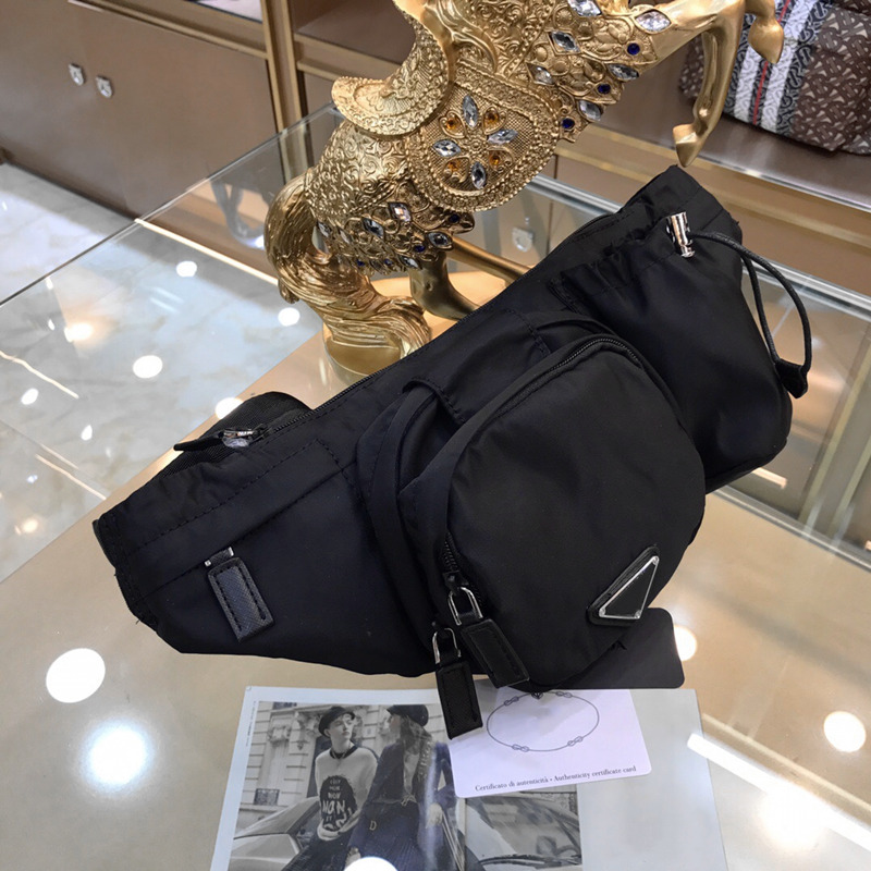 

Latest High quality travel bags waterproof nylon Wallet large capacity portable coin pouch Oxford spinning fashion luxurys designers retro men's canvas Waist bag, Dark khaki