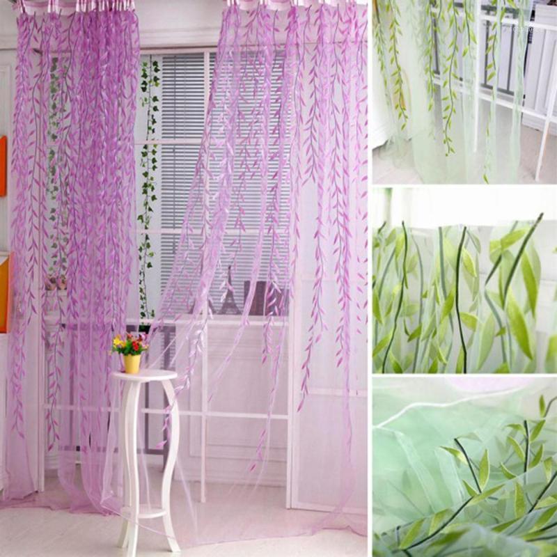 

New Lace Curtains Tulle on The Window Filament Curtains Drapes Summer Tulle lace for Home Decoration1, Purple