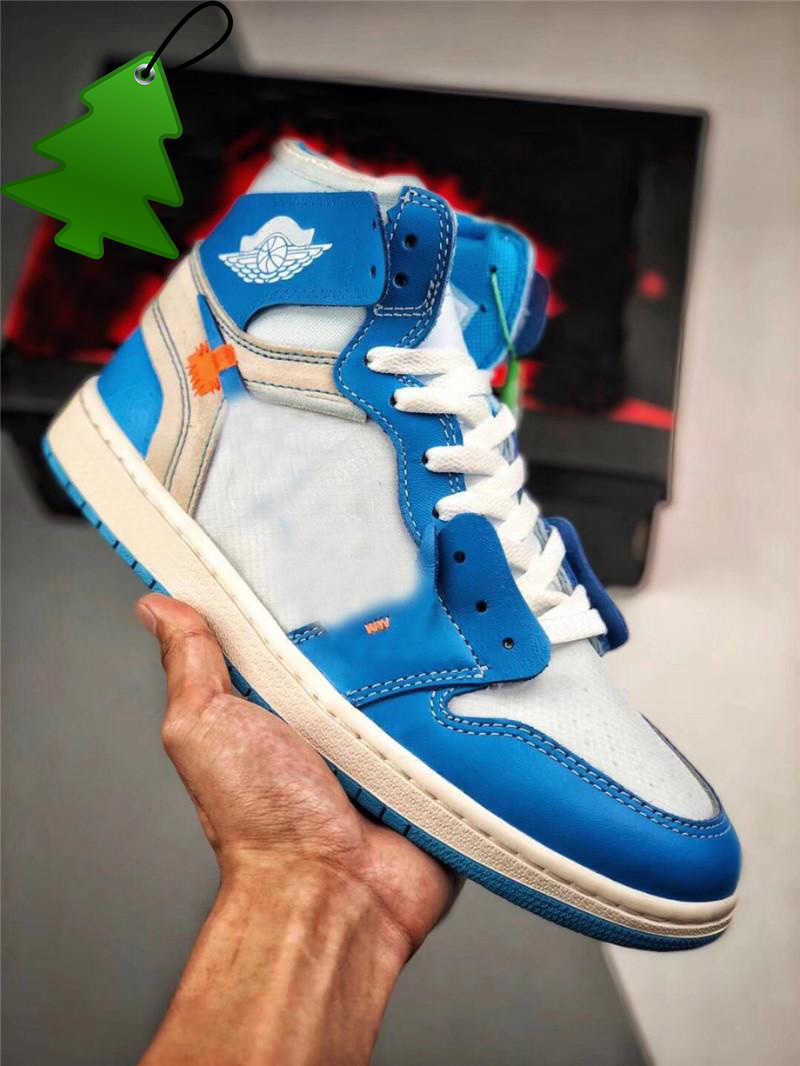 

2022 Release Authentic Unc 1 High Og Off Power Blue White Chicago Red Men Women Outdoor Shoes Sports Sneakers With Original Box, 10