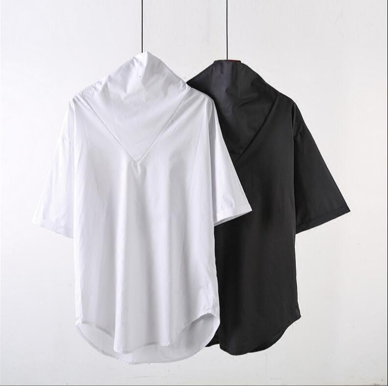 

2021 New Summer Release-collar Stand-up Assembly Short-sleeve Men-shirts, Korean Version of Big-size Hop Personality. S-6xl!! 8WNI, Black