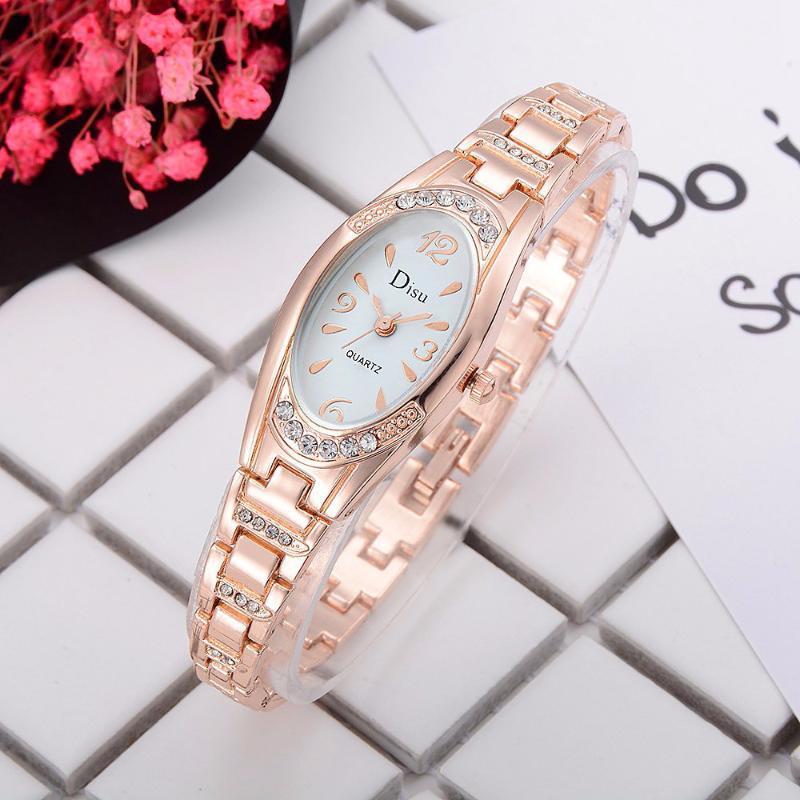 

Wristwatches Women Watch Rose Gold Plated Elegant Rhinestone Bracelet Quartz Fashion Ladies Dress Watches Reloj Hombre @51