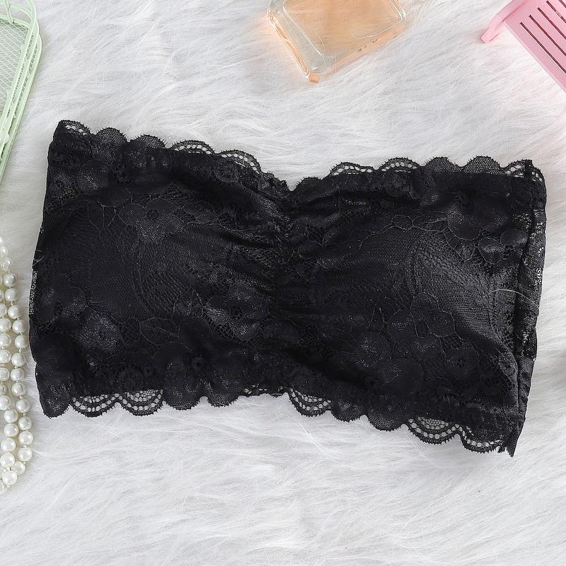 

Lace Tube Top Brassiere Sexy Strapless Short Top Shirt Shoulder Skirt Bottomed Underwear Bras