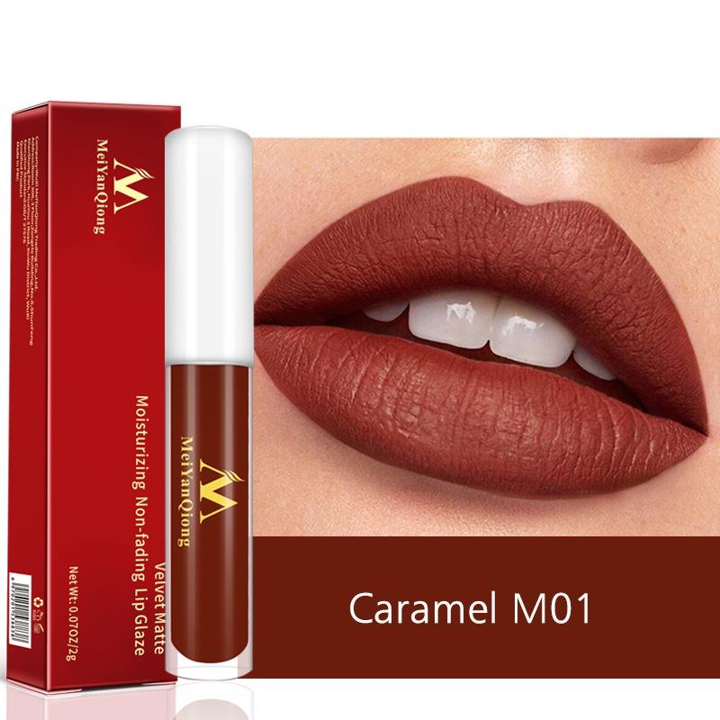 

Matte Lipgloss Velvety Lipstick Long Lasting Waterproof Moisturizer Lip Gloss Tint Full Rich Lip, 01