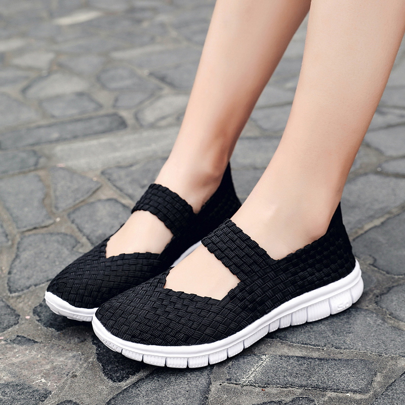

luxurys designers shoes women shoes lady summer slip on flats sneakers breathable lightweight women flat shoes manual woven shal, Black