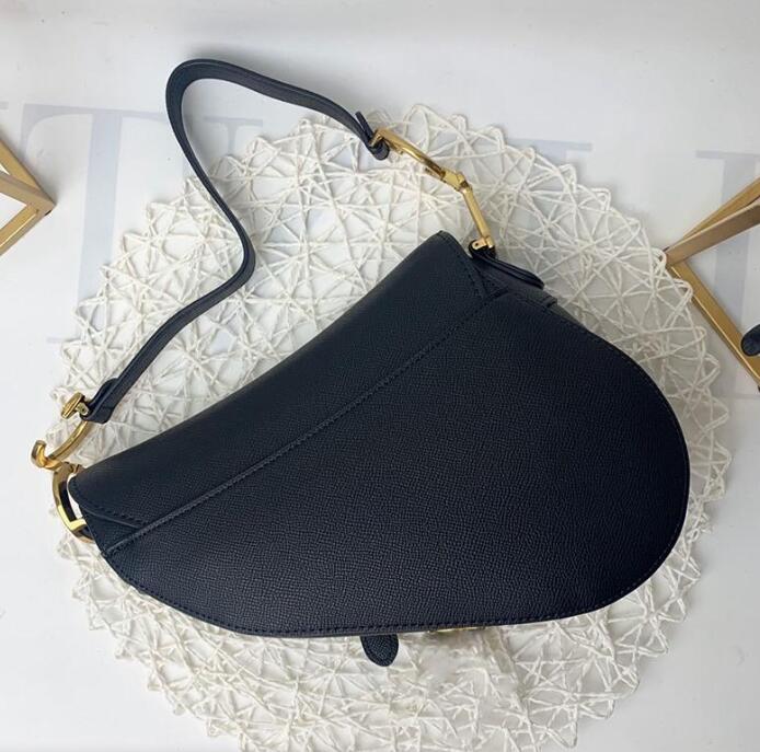 

Fashion lady Handbag Saddle bag Top quality Genuine Leather With shoulder strap Purse Metal pendant Shoulder bags women Crossbody bag Cowhid, Red