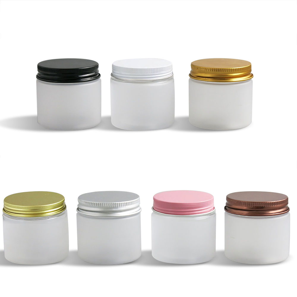 

24 x Travell 60g Frost Make Up Cream Jar With Metal lids 60cc 2oz Cosmetic Pet Containers for use