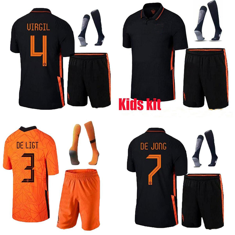 

2020 2021 Netherlands soccer jersey Holland football jerseys kits shirt 20 21 camisa de futebol maillot de foot Kids +Adult Socks suit socce, Black;yellow