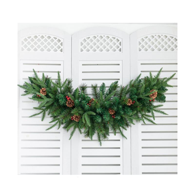 

Christmas Cow's Horns Shape Rattan/Meal Hotel Window Door/XMAS Decor/Mixed Sticky Snow/Festival Atmosphere Scene Dress Up