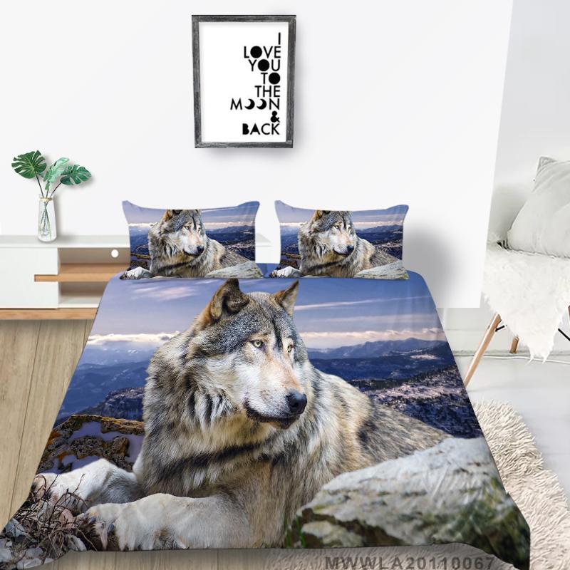 

3D Mountains Bed Set Wolf On Tummy Duvet Cover Comfortable Queen  Full Single King Double Bedding Set Lifelike, Style 12