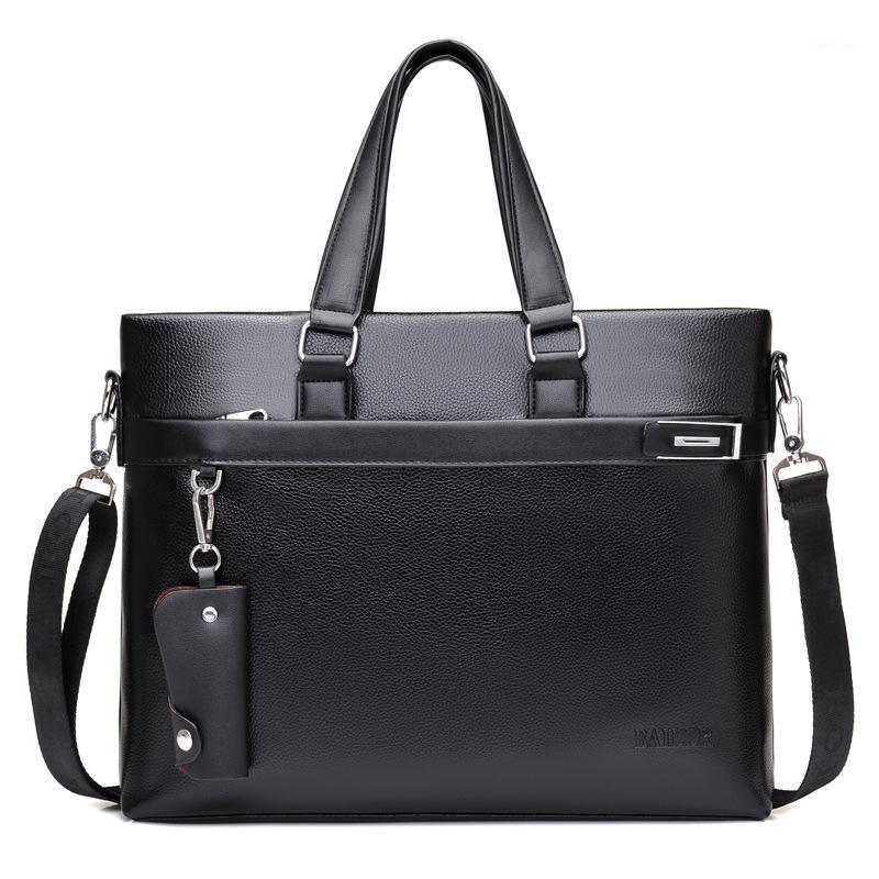 

2020 Luxury Leather Business Men's Briefcase Male Fashion Shoulder Bag Men Messenger Bag Boy Casual Tote Computer 14 Inch1, Black