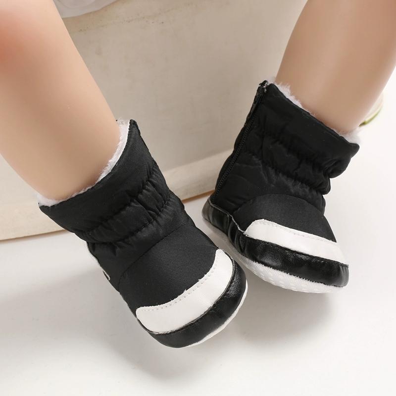 

Baby Shoes For Children First Walkers Newborn Girl Boy Winter Soft Anti-slip Warm Snowfield Booties Boot Infant Toddler, Black